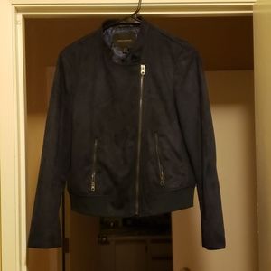 Navy blue suede jacket